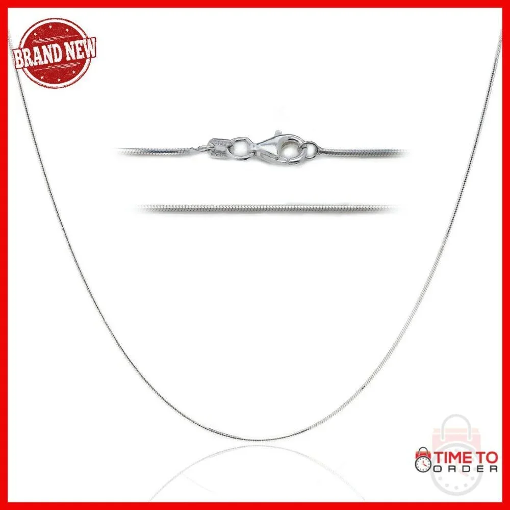 Sterling Silver Snake Chain Necklace 16-30in Lobster Clasp